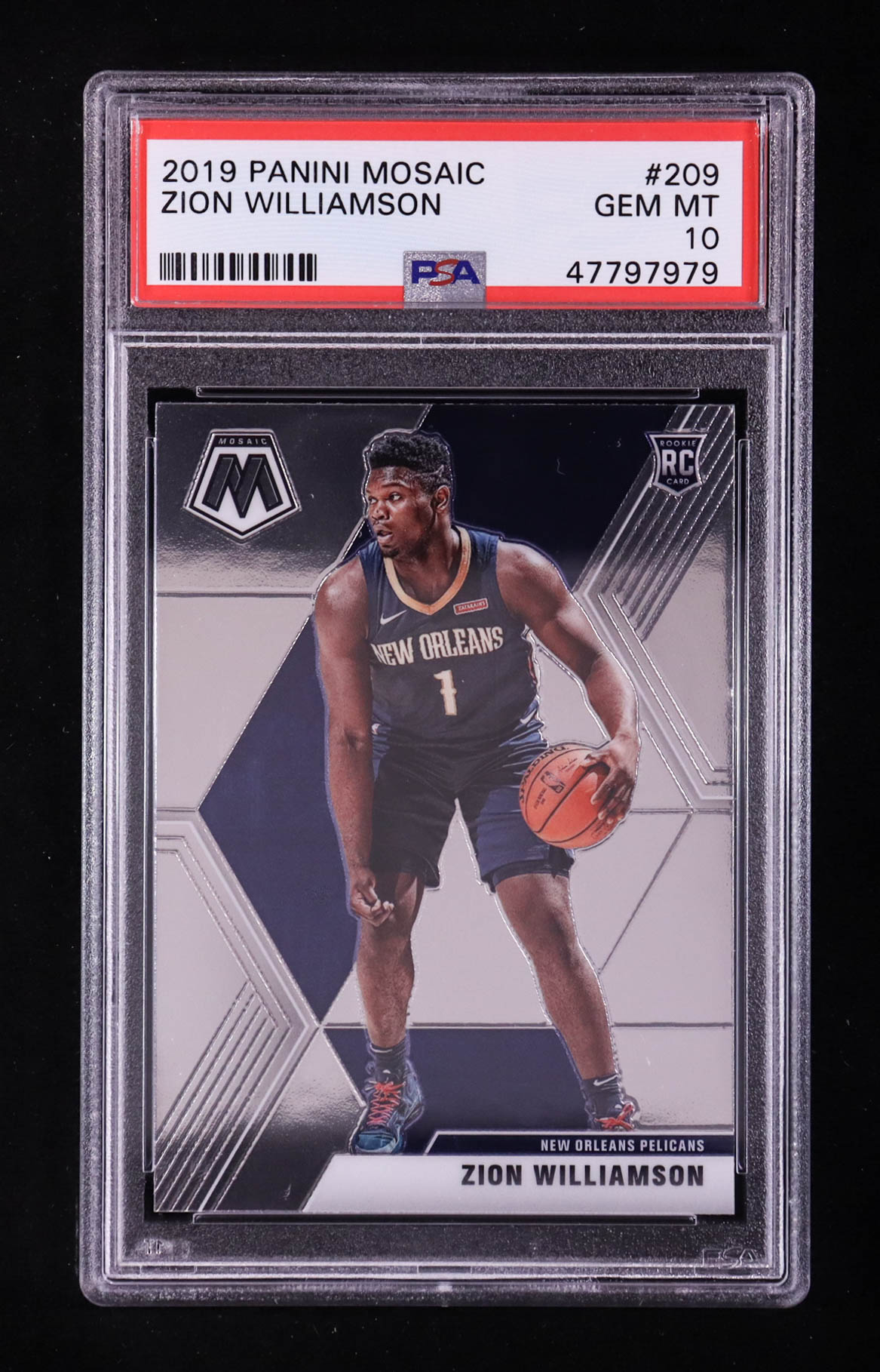 Zion Williamson 2019-20 Panini Mosaic #209 RC (PSA 10) at PristineAuction.com Zion Williamson 2019-20 Panini Mosaic #209 RC (PSA 10) at PristineAuction.com
