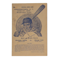 1960 MLB Hall of Fame Game Scorecard Signed by (4) with Lou Boudreau, Jim Hegan (JSA) at PristineAuction.com