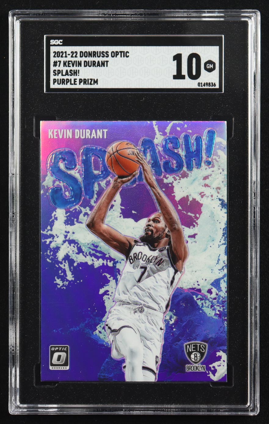 Kevin Durant 2021-22 Donruss Optic Splash! Purple #7 (SGC 10) at PristineAuction.com Kevin Durant 2021-22 Donruss Optic Splash! Purple #7 (SGC 10) at PristineAuction.com