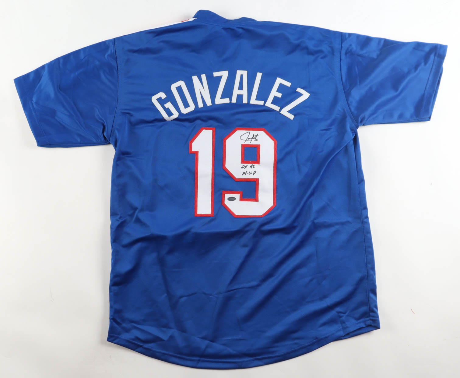 Juan Gonzalez Signed Jersey Inscribed "2x AL M.V.P." (Schwartz) at PristineAuction.com Juan Gonzalez Signed Jersey Inscribed "2x AL M.V.P." (Schwartz) at PristineAuction.com