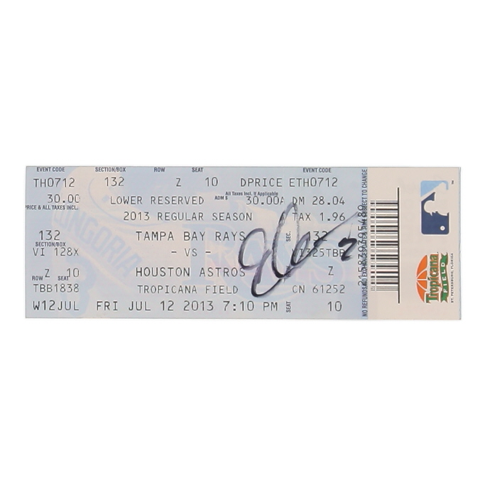 Evan Longoria Signed 2013 Rays Game Ticket (JSA) at PristineAuction.com Evan Longoria Signed 2013 Rays Game Ticket (JSA) at PristineAuction.com
