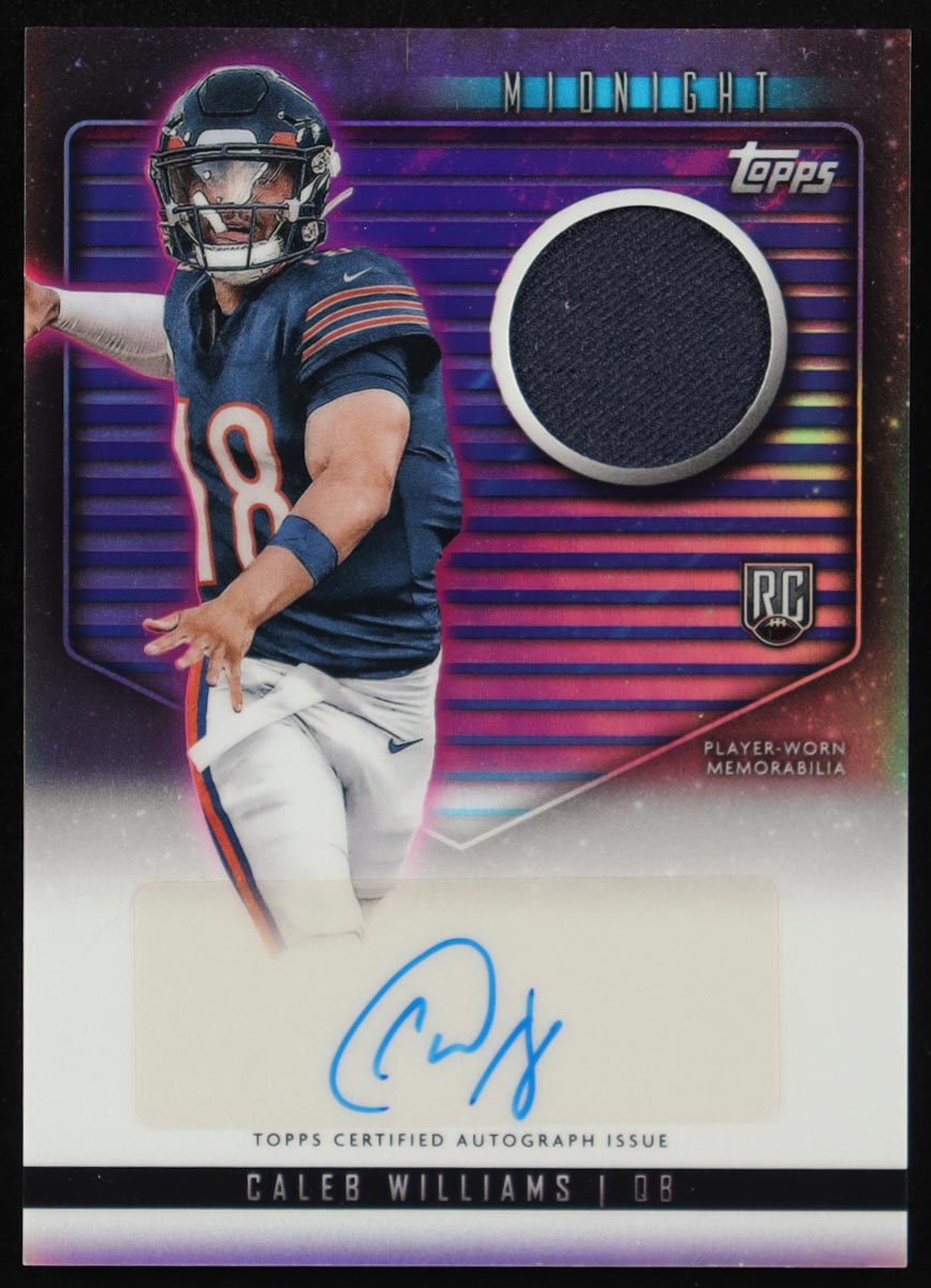 Caleb Williams 2024 Topps Midnight Rookie Jersey Autographs #RJACW RC at PristineAuction.com Caleb Williams 2024 Topps Midnight Rookie Jersey Autographs #RJACW RC at PristineAuction.com