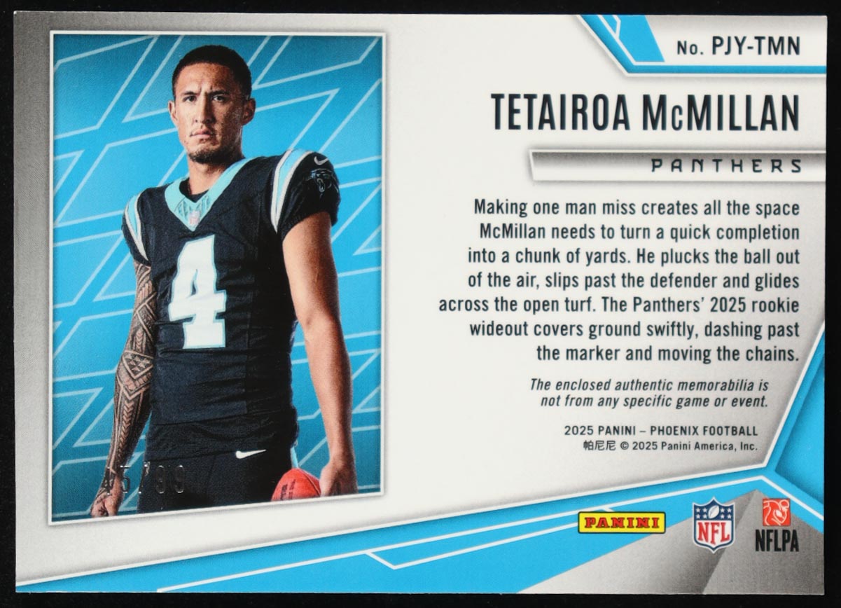 Tetairoa McMillan 2025 Panini Phoenix Rookie Phenom Jerseys Green #35 #45/99 RC at PristineAuction.com Tetairoa McMillan 2025 Panini Phoenix Rookie Phenom Jerseys Green #35 #45/99 RC at PristineAuction.com