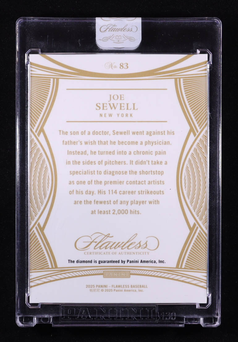 Joe Sewell 2025 Panini Flawless #83 #14/25 at PristineAuction.com Joe Sewell 2025 Panini Flawless #83 #14/25 at PristineAuction.com