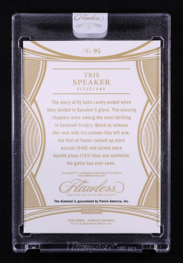 Tris Speaker 2025 Panini Flawless #95 #17/25 at PristineAuction.com Tris Speaker 2025 Panini Flawless #95 #17/25 at PristineAuction.com