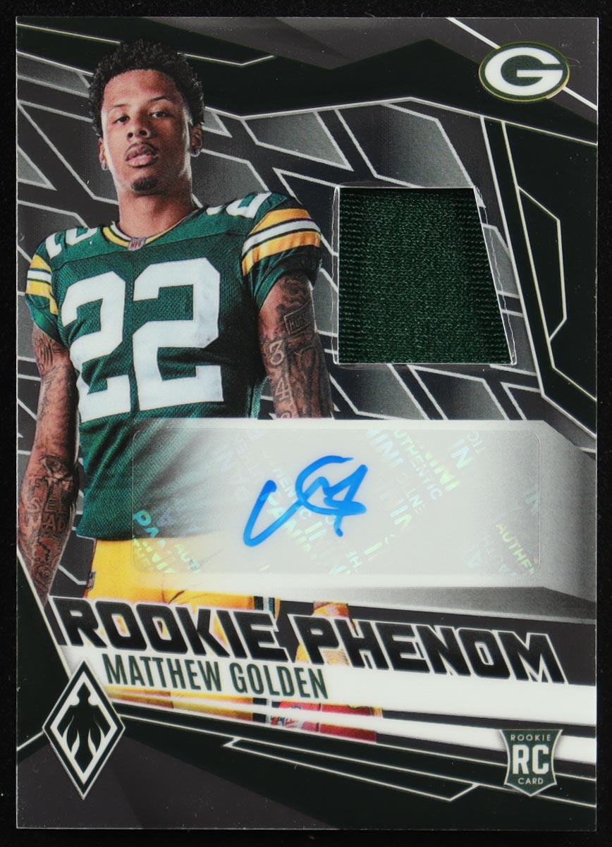 Matthew Golden 2025 Panini Phoenix Rookie Phenoms Jersey Autographs #14 #016/249 RC at PristineAuction.com Matthew Golden 2025 Panini Phoenix Rookie Phenoms Jersey Autographs #14 #016/249 RC at PristineAuction.com