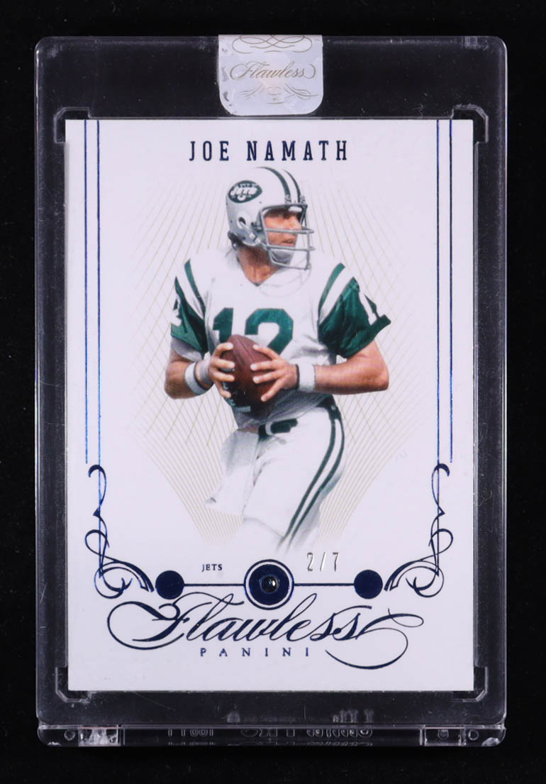 Joe Namath 2023 Panini Flawless Anniversary Sapphire #20 #2/7 at PristineAuction.com Joe Namath 2023 Panini Flawless Anniversary Sapphire #20 #2/7 at PristineAuction.com