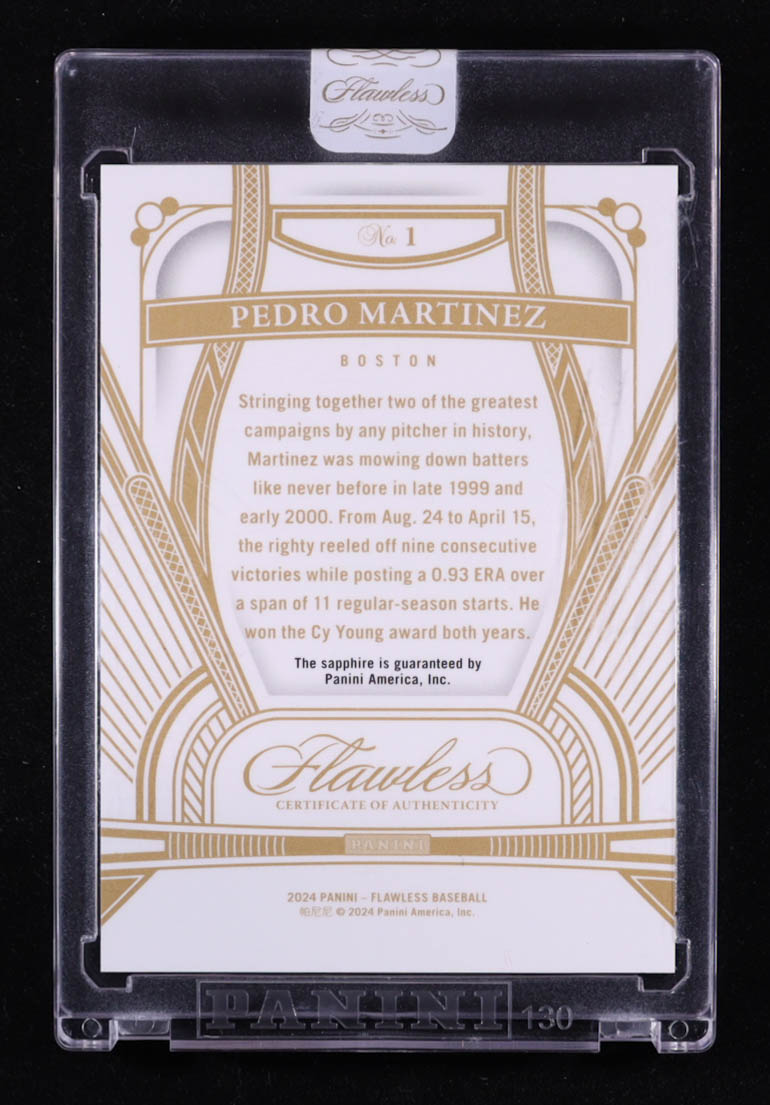Pedro Martinez 2024 Panini Flawless Sapphire Diamond #1 #01/15 at PristineAuction.com Pedro Martinez 2024 Panini Flawless Sapphire Diamond #1 #01/15 at PristineAuction.com