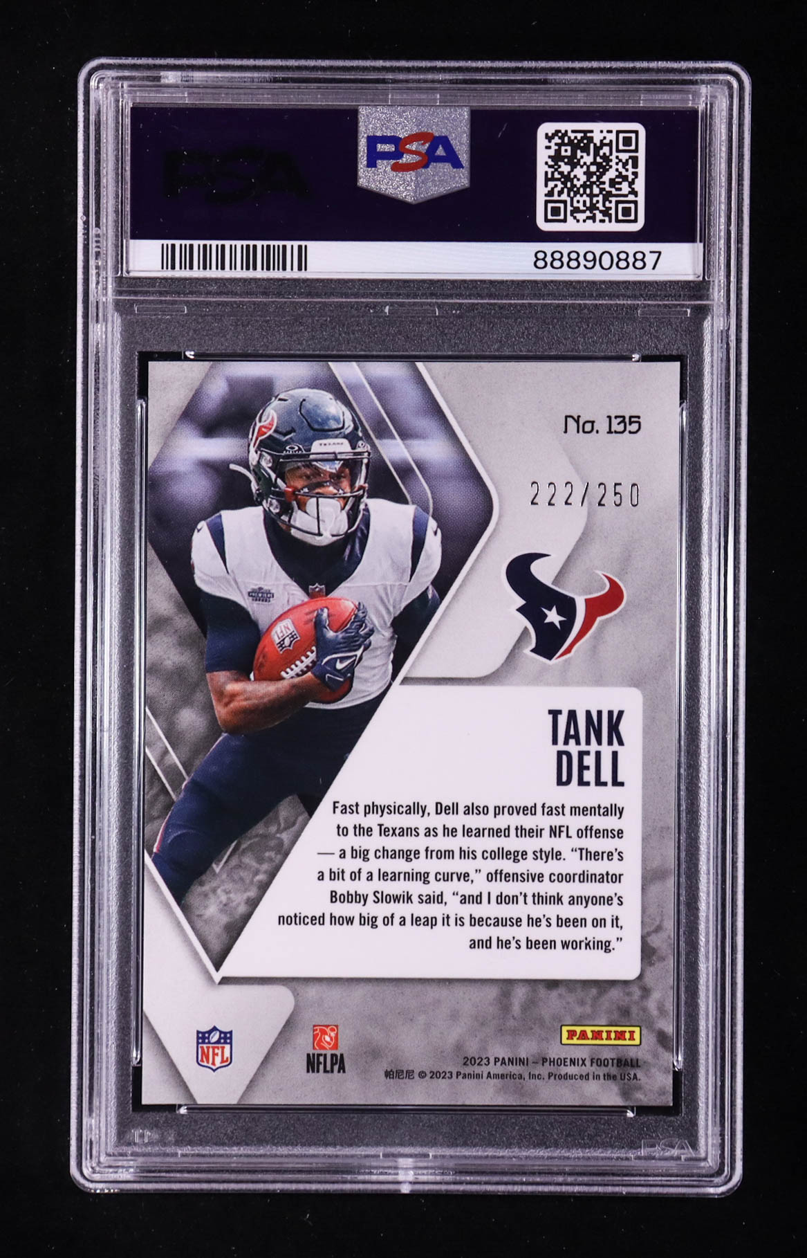 Tank Dell 2023 Panini Phoenix Red #135 #222/250 RC (PSA 10) at PristineAuction.com Tank Dell 2023 Panini Phoenix Red #135 #222/250 RC (PSA 10) at PristineAuction.com