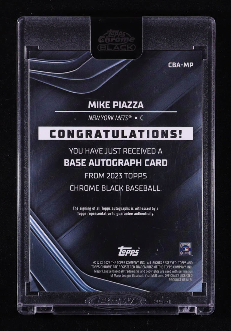 Mike Piazza 2023 Topps Chrome Black Autographs #CBAMP at PristineAuction.com Mike Piazza 2023 Topps Chrome Black Autographs #CBAMP at PristineAuction.com