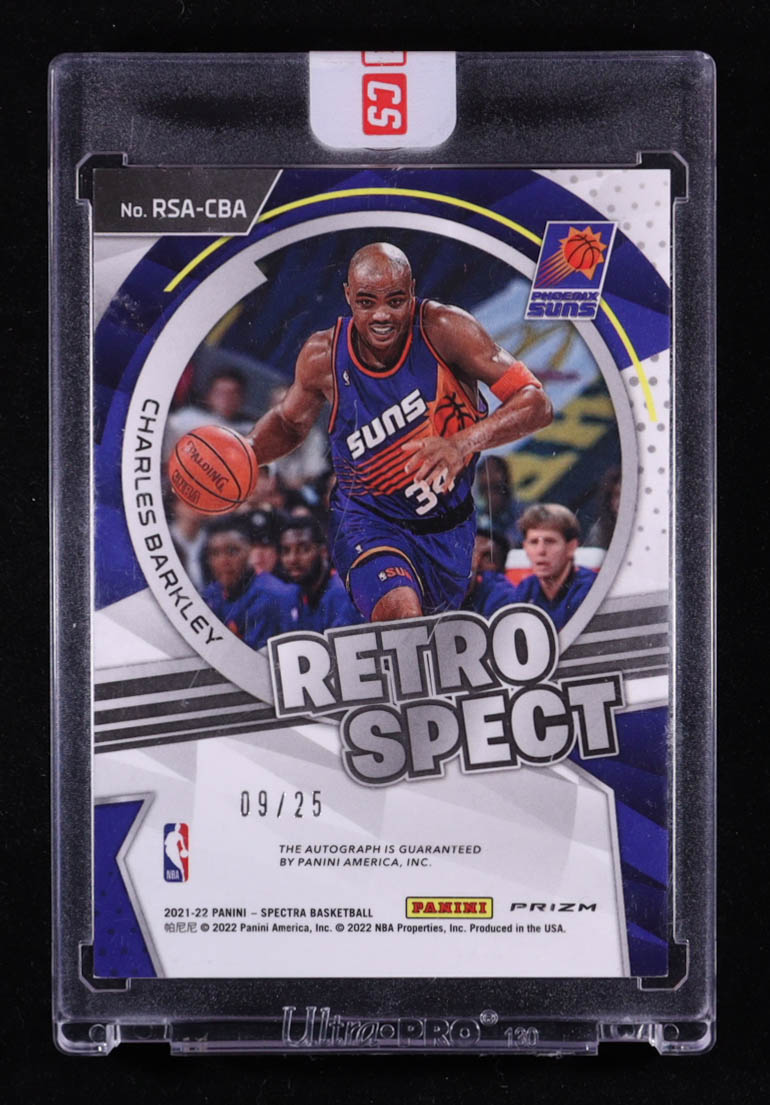 Charles Barkley 2021-22 Panini Spectra RetroSpect Autographs Astral #16 #09/25 at PristineAuction.com Charles Barkley 2021-22 Panini Spectra RetroSpect Autographs Astral #16 #09/25 at PristineAuction.com