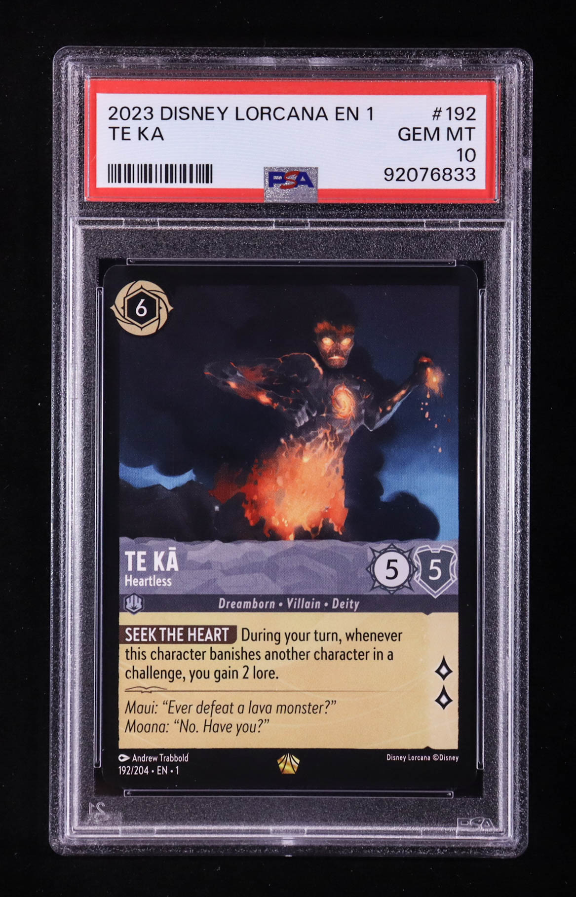 Te Ka 2023 Disney Lorcana The First Chapter #192 Heartless (PSA 10) at PristineAuction.com Te Ka 2023 Disney Lorcana The First Chapter #192 Heartless (PSA 10) at PristineAuction.com