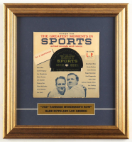 1955 "Babe Ruth and Lou Gehrig The Greatest Moments in Sports" 33 1/3 RPM Custom Framed Vintage Vinyl Record Display with Title Plaque at PristineAuction.com