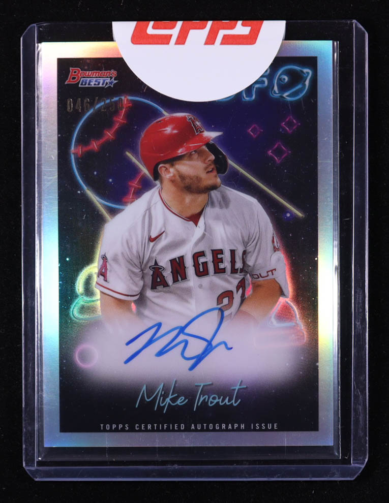 Mike Trout 2022 Bowman's Best UFO Autographs Refractors #UFOAMT EXCH #046/250 at PristineAuction.com Mike Trout 2022 Bowman's Best UFO Autographs Refractors #UFOAMT EXCH #046/250 at PristineAuction.com