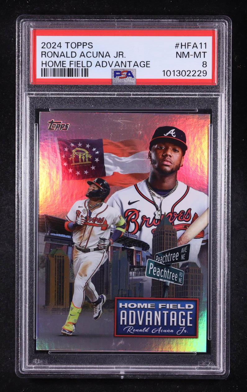 Ronald Acuna Jr. 2024 Topps Home Field Advantage #HFA11 (PSA 8) at PristineAuction.com Ronald Acuna Jr. 2024 Topps Home Field Advantage #HFA11 (PSA 8) at PristineAuction.com