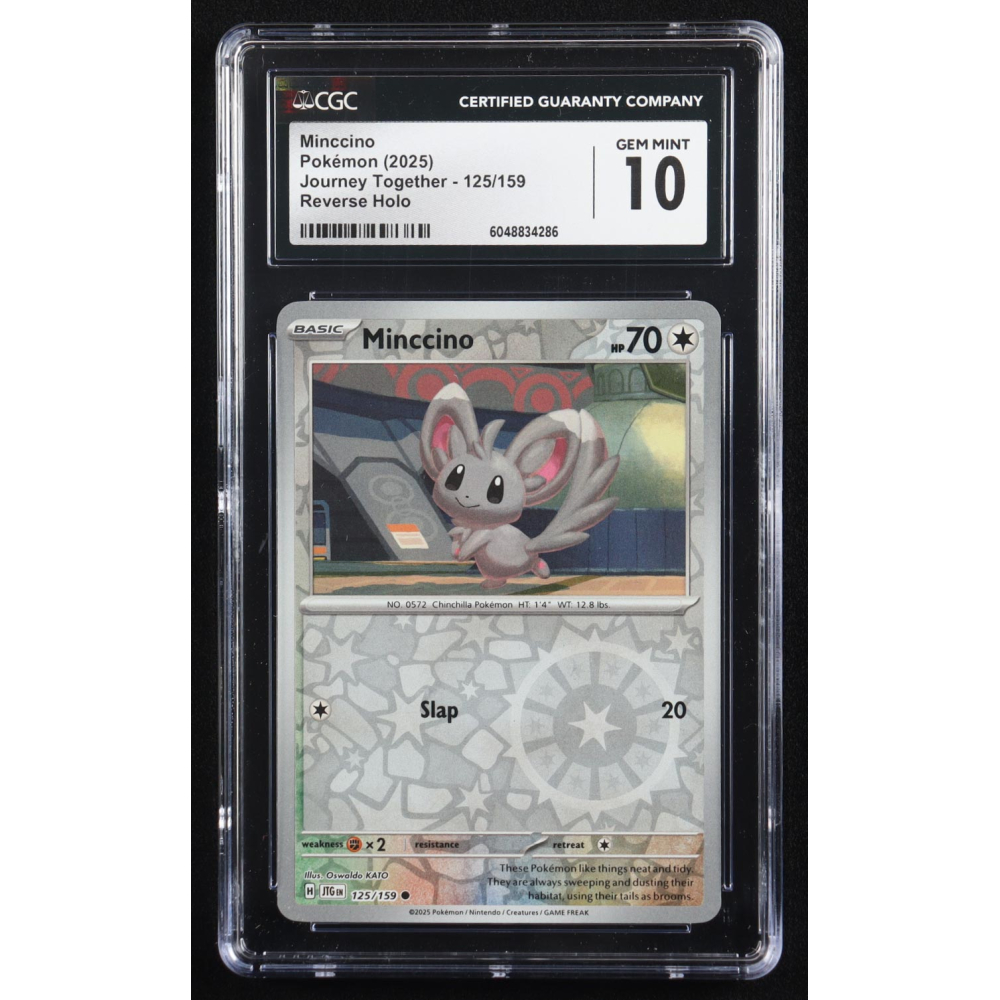 Minccino 2025 Pokemon Journey Together #125 (CGC 10) at PristineAuction.com