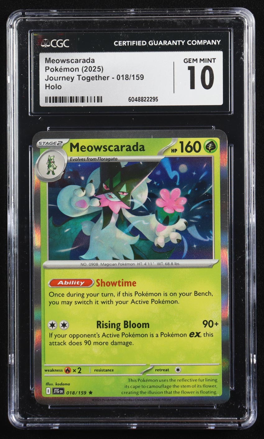 Meowscarada 2025 Pokemon Journey Together #018 (CGC 10) at PristineAuction.com Meowscarada 2025 Pokemon Journey Together #018 (CGC 10) at PristineAuction.com