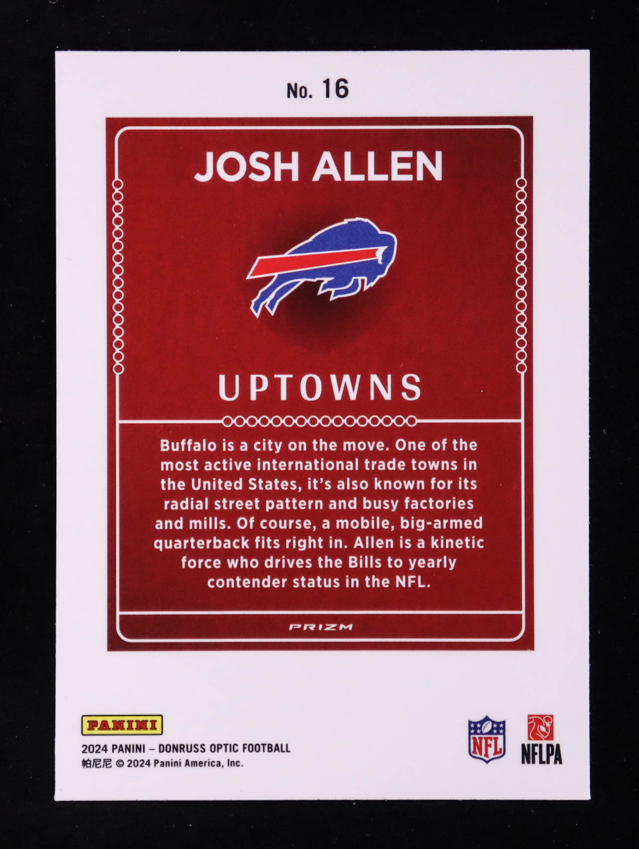 Josh Allen 2024 Donruss Optic Uptowns #16 at PristineAuction.com Josh Allen 2024 Donruss Optic Uptowns #16 at PristineAuction.com