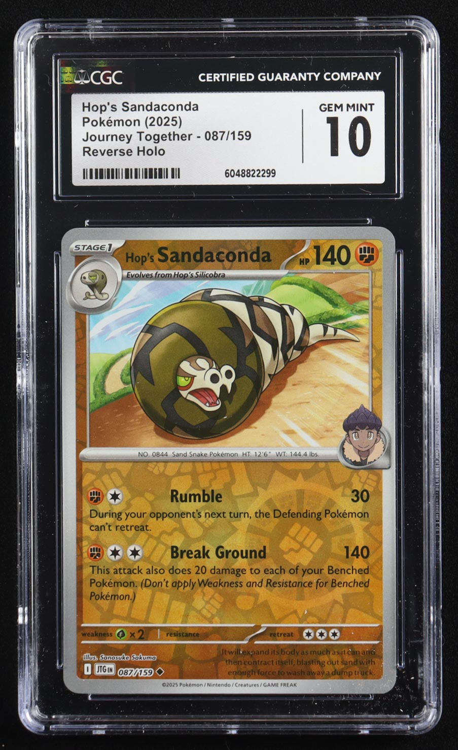 Hop's Sandaconda 2025 Pokemon Journey Together #087 (CGC 10) at PristineAuction.com Hop's Sandaconda 2025 Pokemon Journey Together #087 (CGC 10) at PristineAuction.com