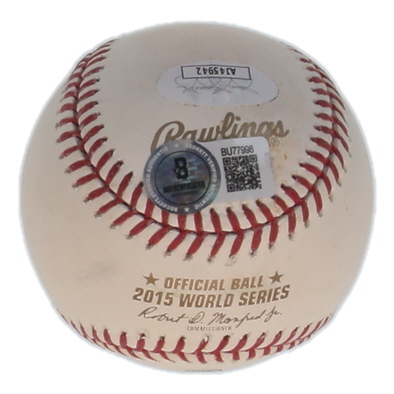 Salvador Perez & Johnny Cueto Signed 2015 World Series Logo Baseball (Beckett & JSA) at PristineAuction.com Salvador Perez & Johnny Cueto Signed 2015 World Series Logo Baseball (Beckett & JSA) at PristineAuction.com