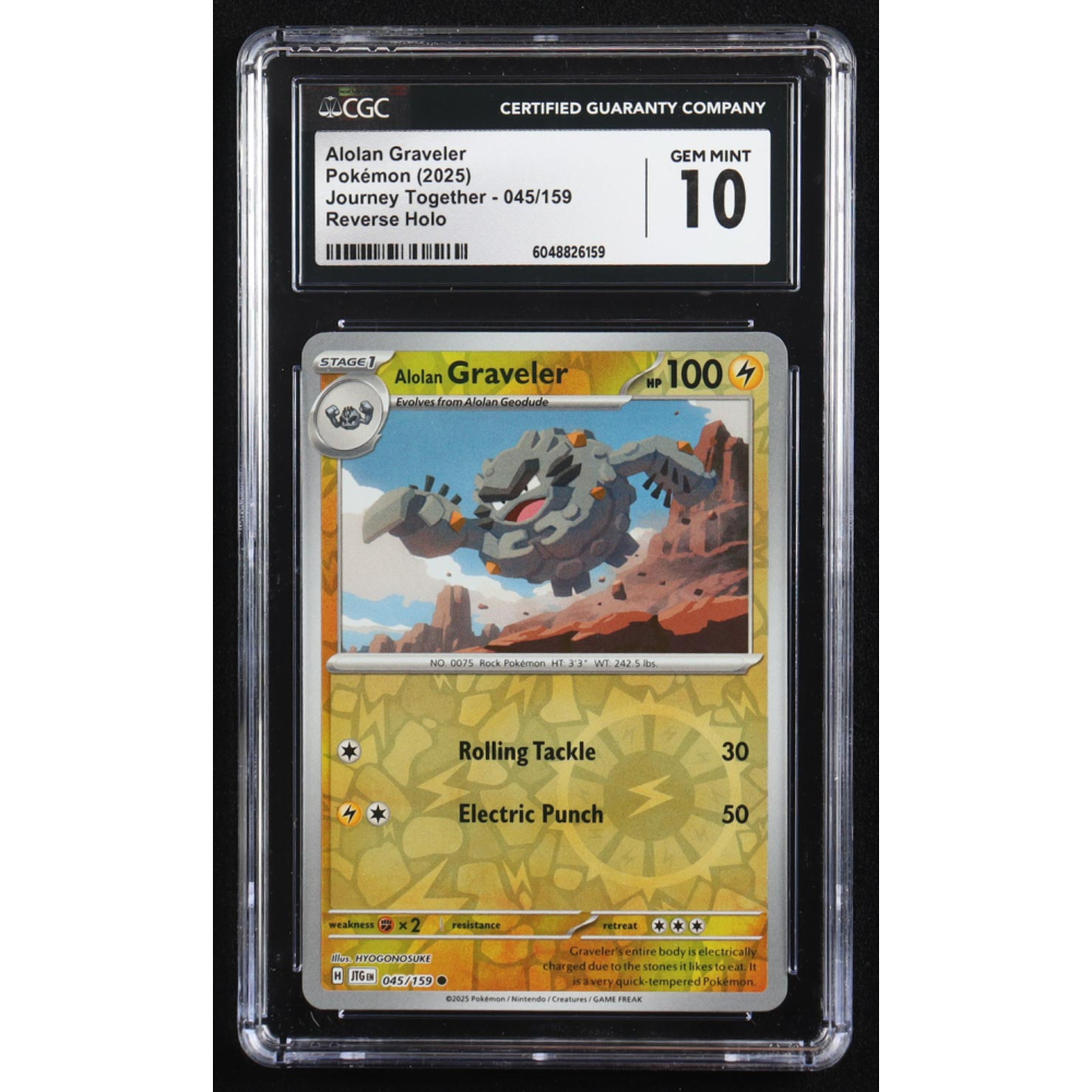 Alolan Graveler 2025 Pokemon Journey Together #045 (CGC 10) at PristineAuction.com