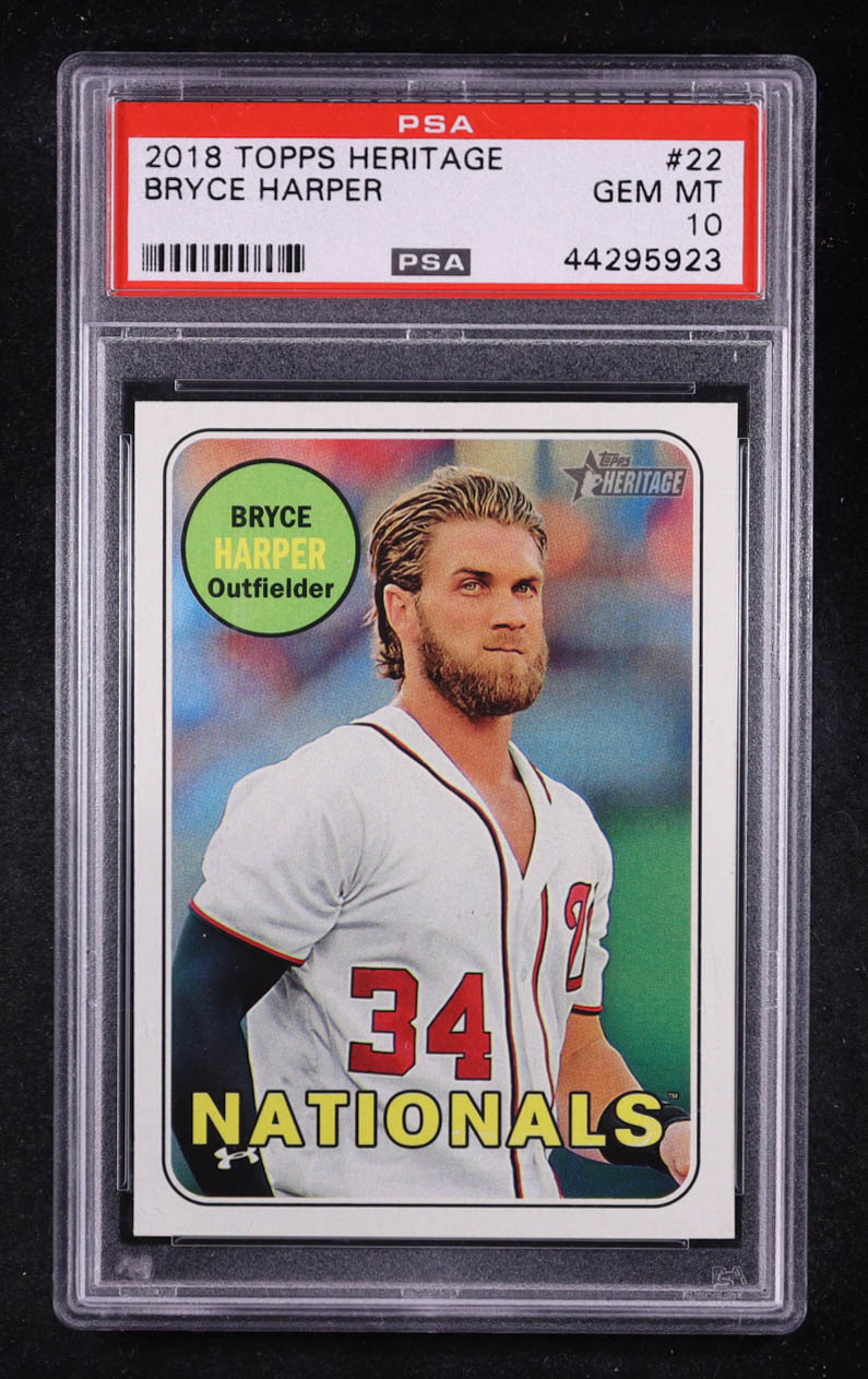 Bryce Harper 2018 Topps Heritage #22 (PSA 10) at PristineAuction.com Bryce Harper 2018 Topps Heritage #22 (PSA 10) at PristineAuction.com