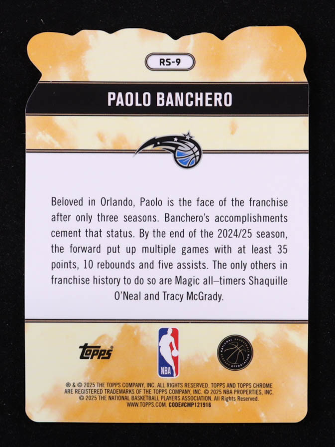 Paolo Banchero 2025-26 Topps Chrome Rock Stars #RS9 at PristineAuction.com Paolo Banchero 2025-26 Topps Chrome Rock Stars #RS9 at PristineAuction.com