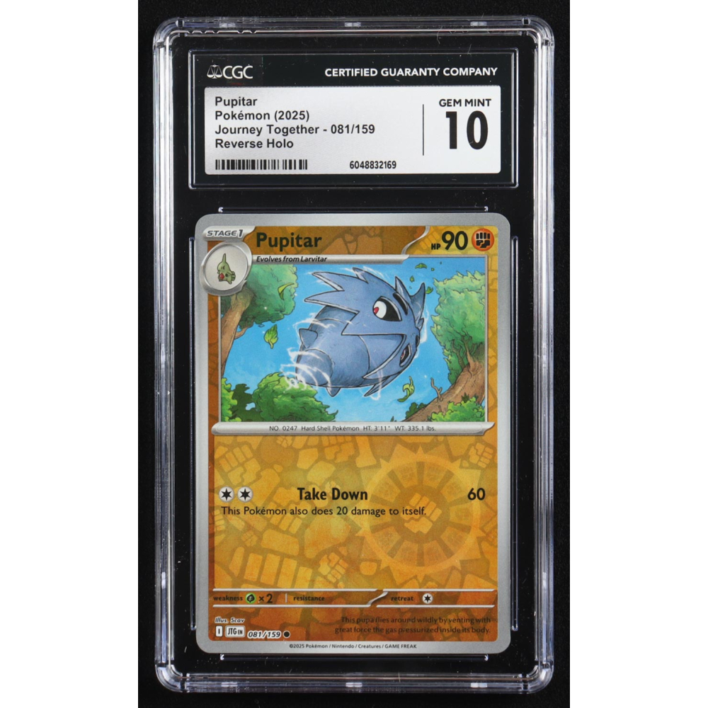 Pupitar 2025 Pokemon Journey Together #081 (CGC 10) at PristineAuction.com