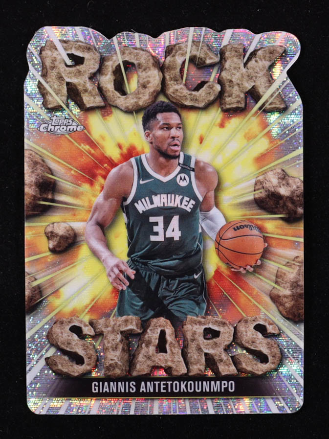 Giannis Antetokounmpo 2025-26 Topps Chrome Rock Stars #RS4 at PristineAuction.com Giannis Antetokounmpo 2025-26 Topps Chrome Rock Stars #RS4 at PristineAuction.com