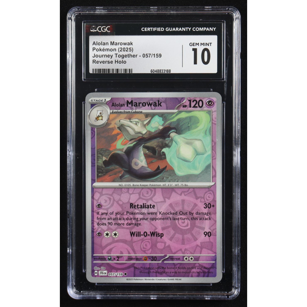 Alolan Marowak 2025 Pokemon Journey Together #057 (CGC 10) at PristineAuction.com