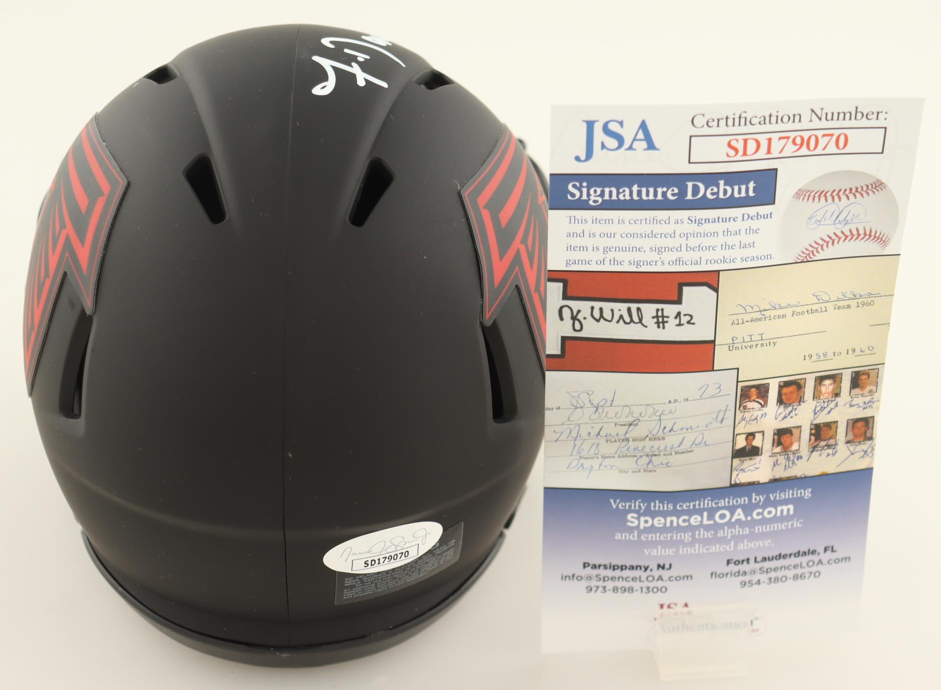 Frank Darby Signed Falcons Eclipse Alternate Speed Mini Helmet (JSA) at PristineAuction.com Frank Darby Signed Falcons Eclipse Alternate Speed Mini Helmet (JSA) at PristineAuction.com