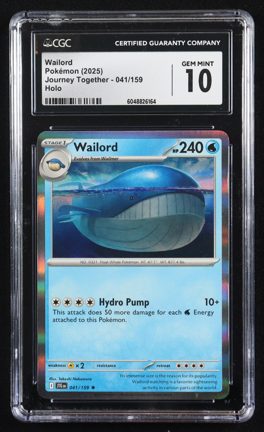 Wailmer 2025 Pokemon Journey Together #041 (CGC 10) at PristineAuction.com Wailmer 2025 Pokemon Journey Together #041 (CGC 10) at PristineAuction.com