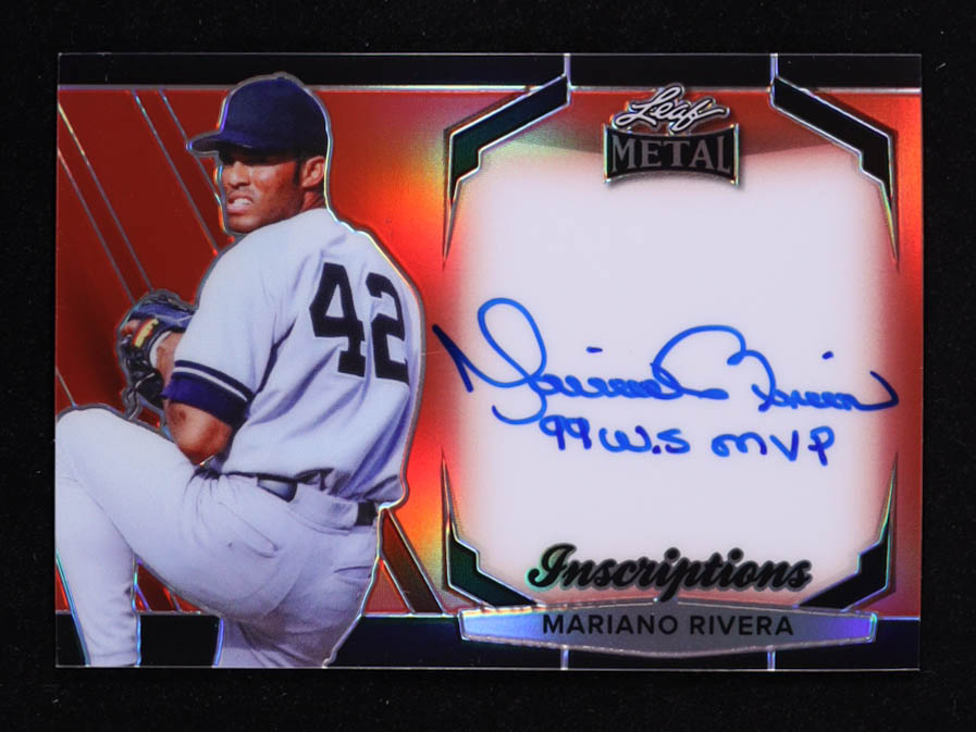 Mariano Rivera 2024 Leaf Metal Inscriptions Prismatic Red #MIMR2 #5/100 at PristineAuction.com Mariano Rivera 2024 Leaf Metal Inscriptions Prismatic Red #MIMR2 #5/100 at PristineAuction.com
