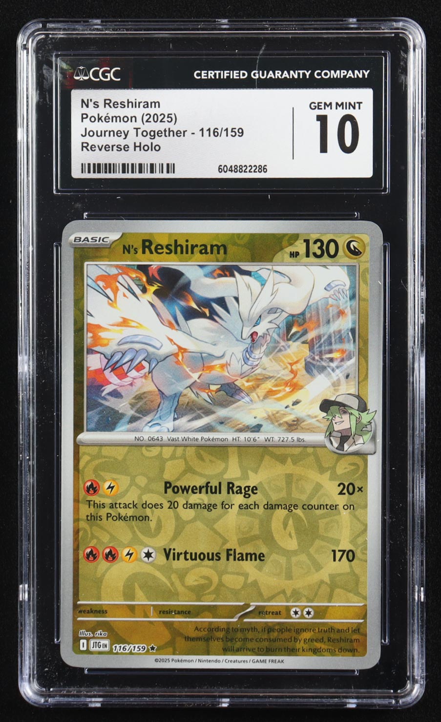 N's Reshiram 2025 Pokemon Journey Together #116 (CGC 10) at PristineAuction.com N's Reshiram 2025 Pokemon Journey Together #116 (CGC 10) at PristineAuction.com