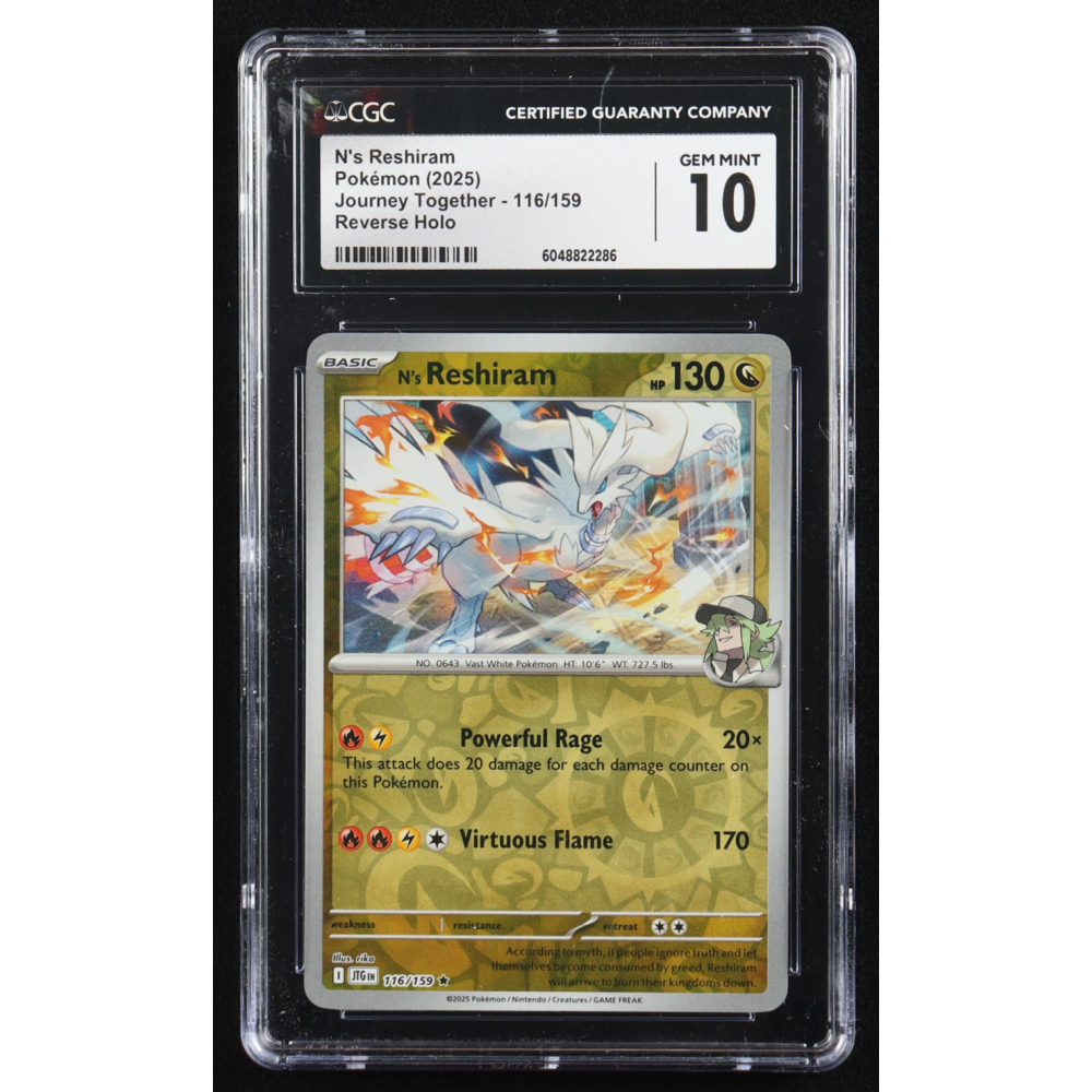 N's Reshiram 2025 Pokemon Journey Together #116 (CGC 10) at PristineAuction.com
