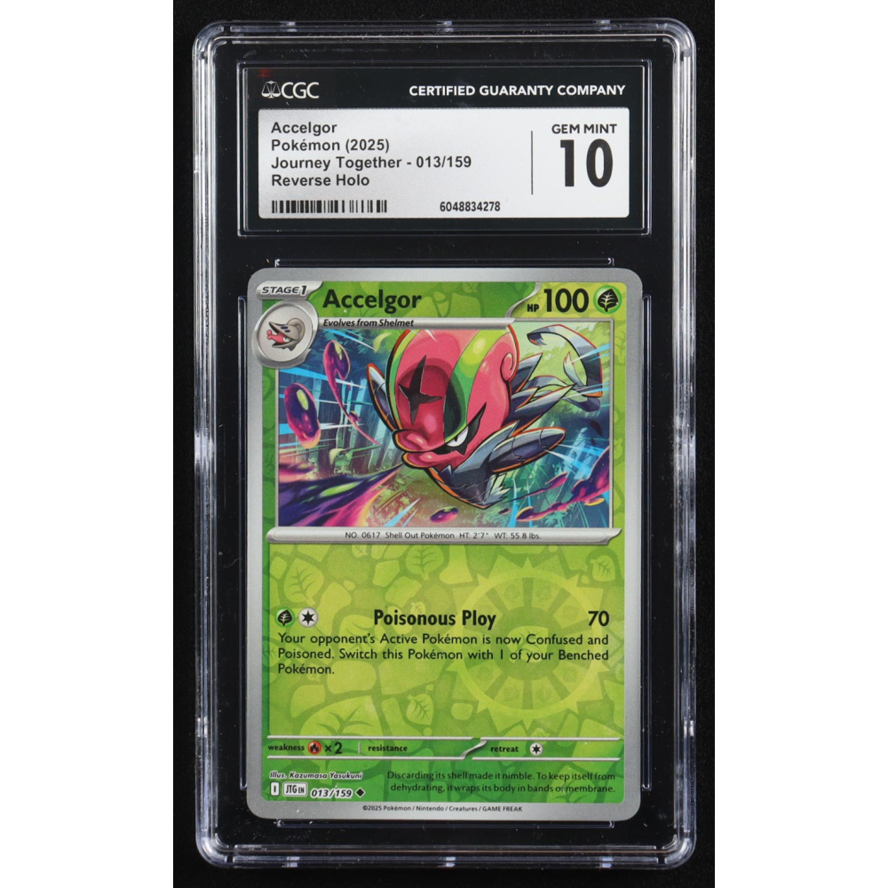 Accelgor 2025 Pokemon Journey Together #013 (CGC 10) at PristineAuction.com