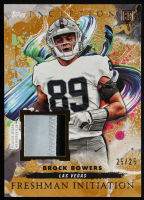 Brock Bowers 2024 Topps Inception Freshman Initiation Jerseys Gold #FI3 #25/25 RC at PristineAuction.com