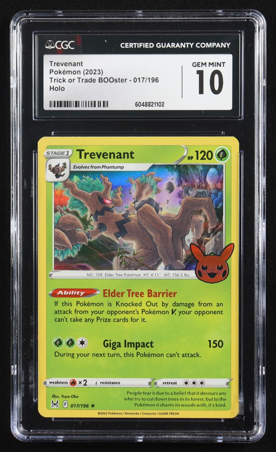 Trevenant 2023 Pokemon Trick or Treat BOOster #017 (CGC 10) at PristineAuction.com Trevenant 2023 Pokemon Trick or Treat BOOster #017 (CGC 10) at PristineAuction.com