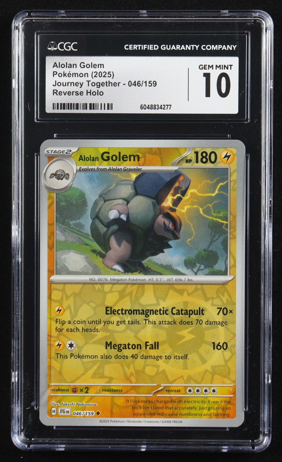 Alolan Golem 2025 Pokemon Journey Together #046 (CGC 10) at PristineAuction.com Alolan Golem 2025 Pokemon Journey Together #046 (CGC 10) at PristineAuction.com