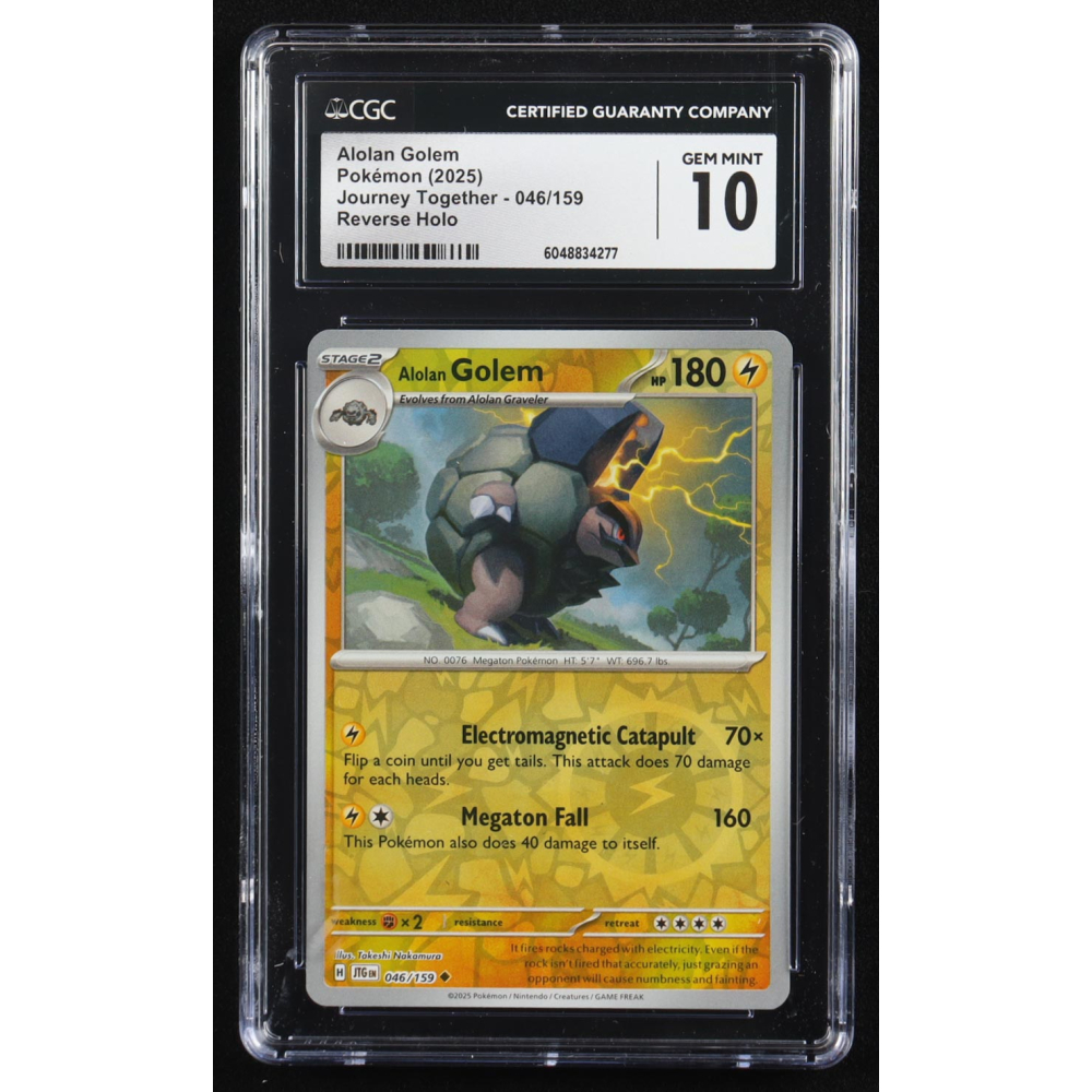 Alolan Golem 2025 Pokemon Journey Together #046 (CGC 10) at PristineAuction.com