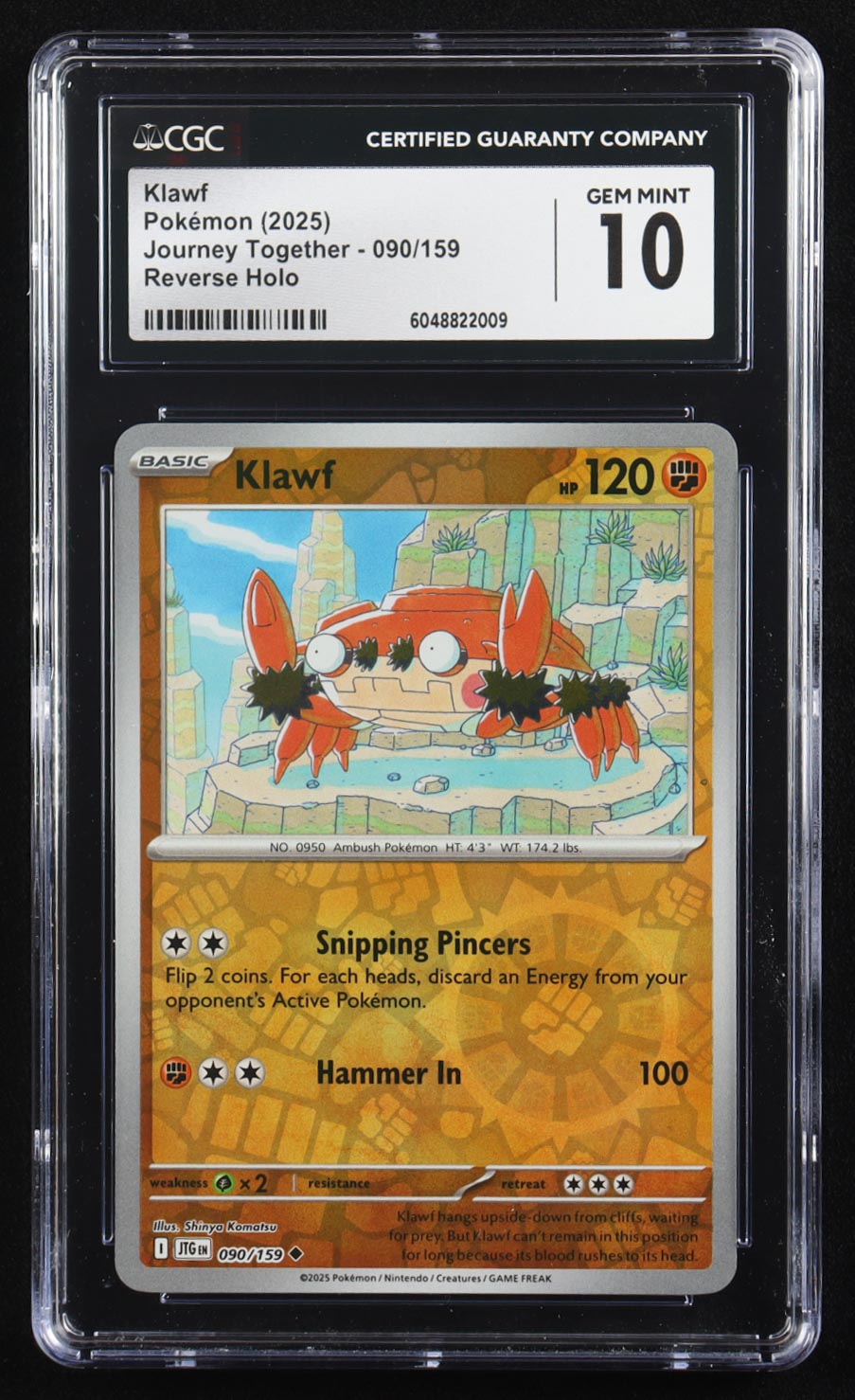 Klawf 2025 Pokemon Journey Together #090 (CGC 10) at PristineAuction.com Klawf 2025 Pokemon Journey Together #090 (CGC 10) at PristineAuction.com