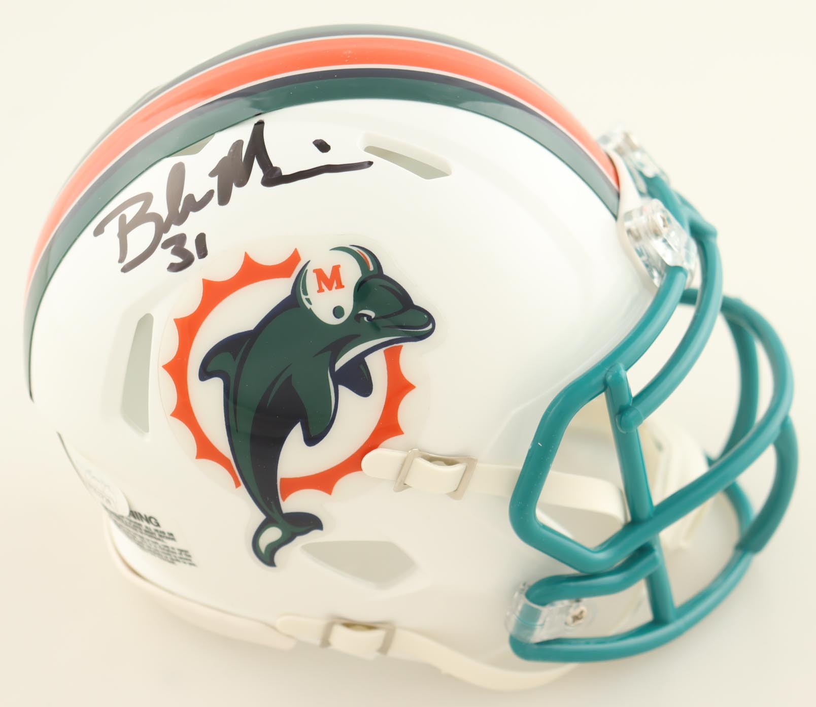 Brock Marion Signed Dolphins Speed Mini Helmet (JSA) at PristineAuction.com Brock Marion Signed Dolphins Speed Mini Helmet (JSA) at PristineAuction.com