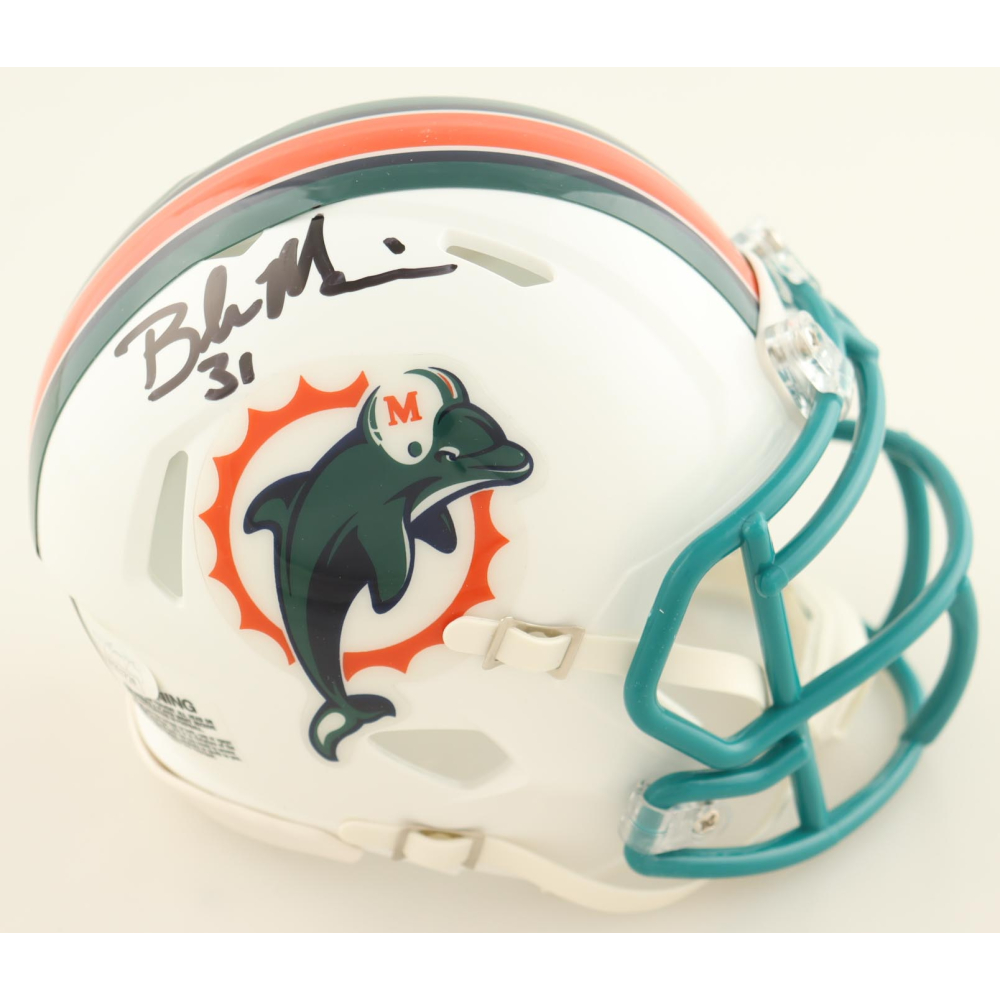 Brock Marion Signed Dolphins Speed Mini Helmet (JSA) at PristineAuction.com