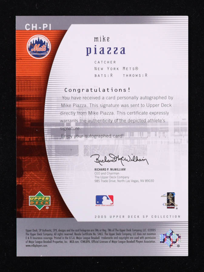 Mike Piazza 2005 SP Authentic Chirography #PI #10/15 at PristineAuction.com Mike Piazza 2005 SP Authentic Chirography #PI #10/15 at PristineAuction.com