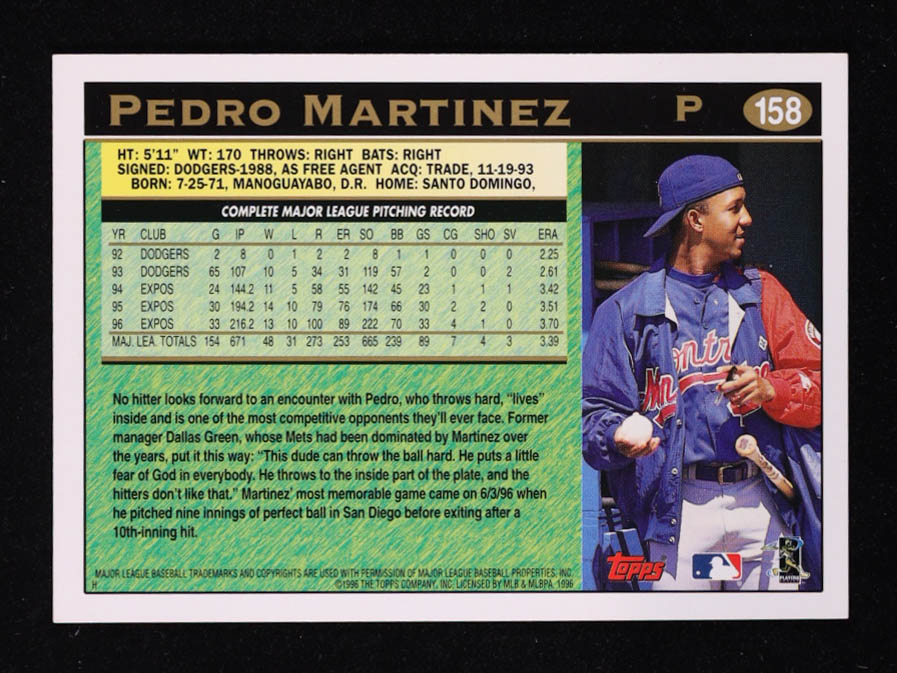 Pedro Martinez 2022 Topps Archives Signature Series / '97 Topps #158 #1/1 at PristineAuction.com Pedro Martinez 2022 Topps Archives Signature Series / '97 Topps #158 #1/1 at PristineAuction.com