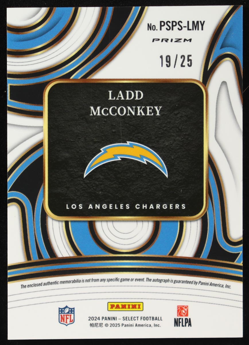 Ladd McConkey 2024 Select Prime Selections Signatures Prizm Tie Dye #10 #19/25 RC at PristineAuction.com Ladd McConkey 2024 Select Prime Selections Signatures Prizm Tie Dye #10 #19/25 RC at PristineAuction.com