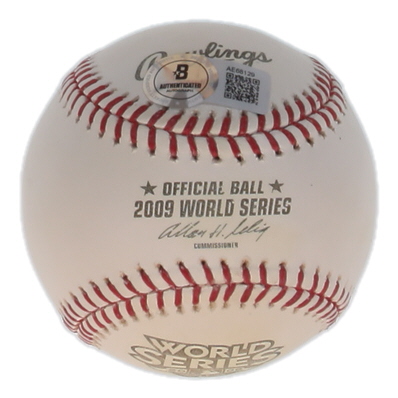 Joba Chamberlain Signed 2009 World Series Logo Baseball (Beckett) at PristineAuction.com Joba Chamberlain Signed 2009 World Series Logo Baseball (Beckett) at PristineAuction.com
