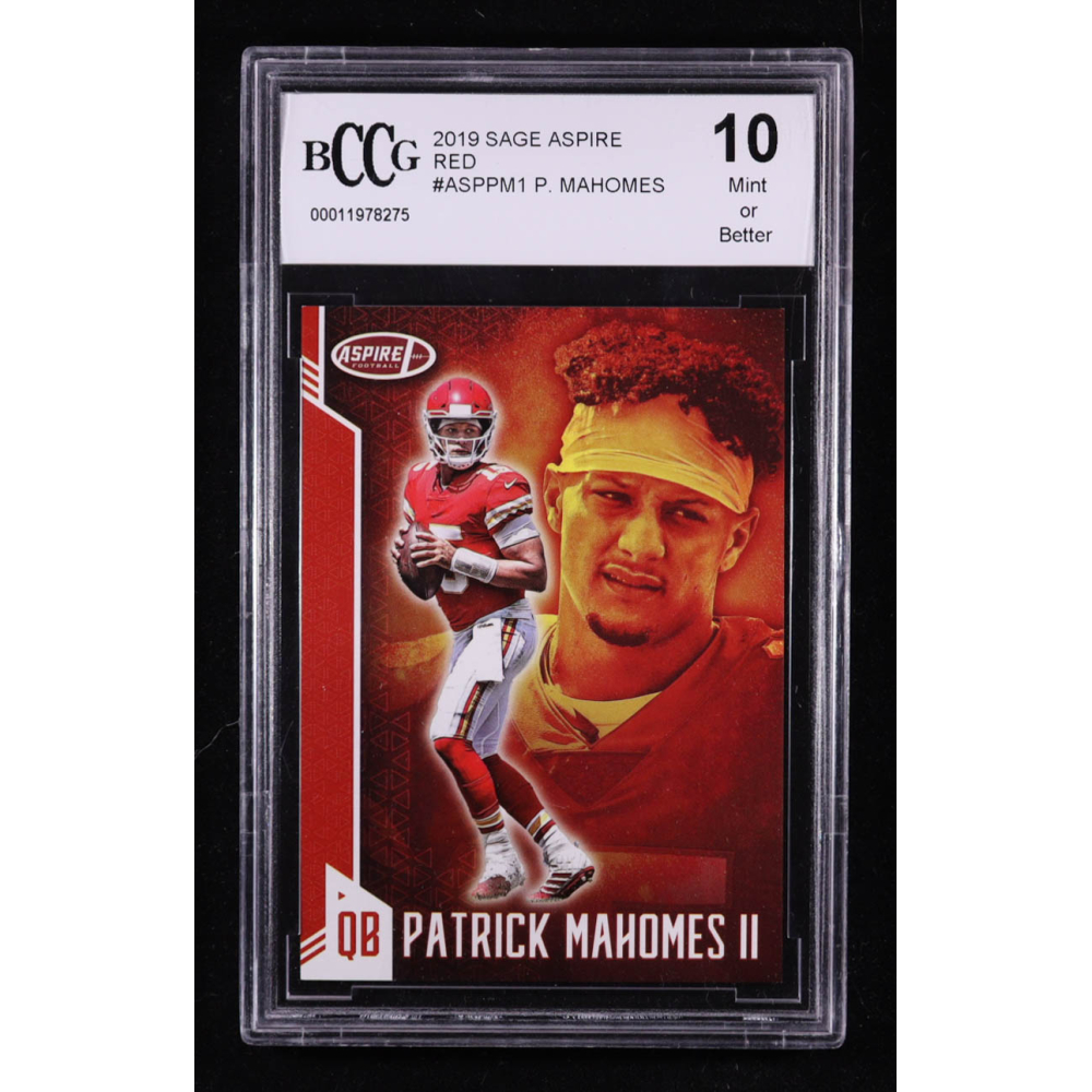 Patrick Mahomes II 2019 Sage Aspire Red #ASP-PM-1 (BCCG 10) at PristineAuction.com