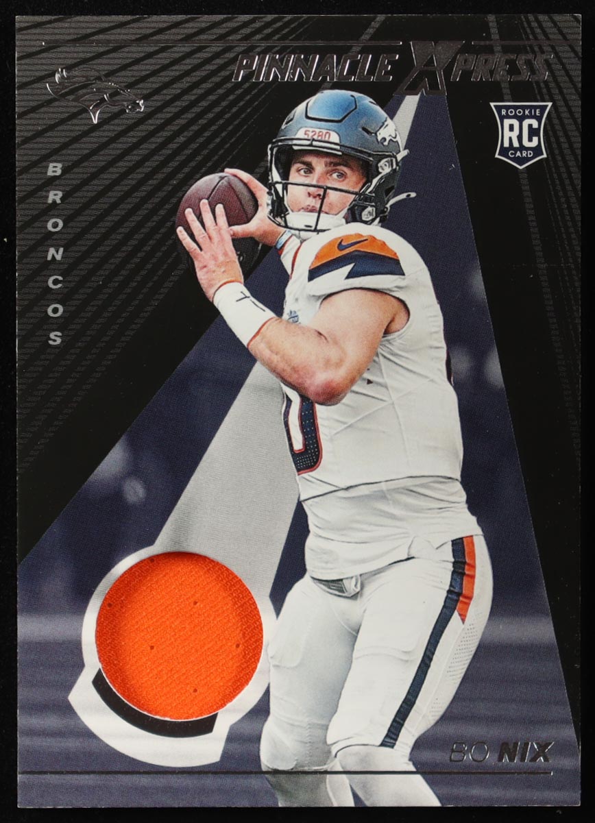 Bo Nix 2024 Panini Encore Pinnacle Jerseys #22 #153/199 RC at PristineAuction.com Bo Nix 2024 Panini Encore Pinnacle Jerseys #22 #153/199 RC at PristineAuction.com