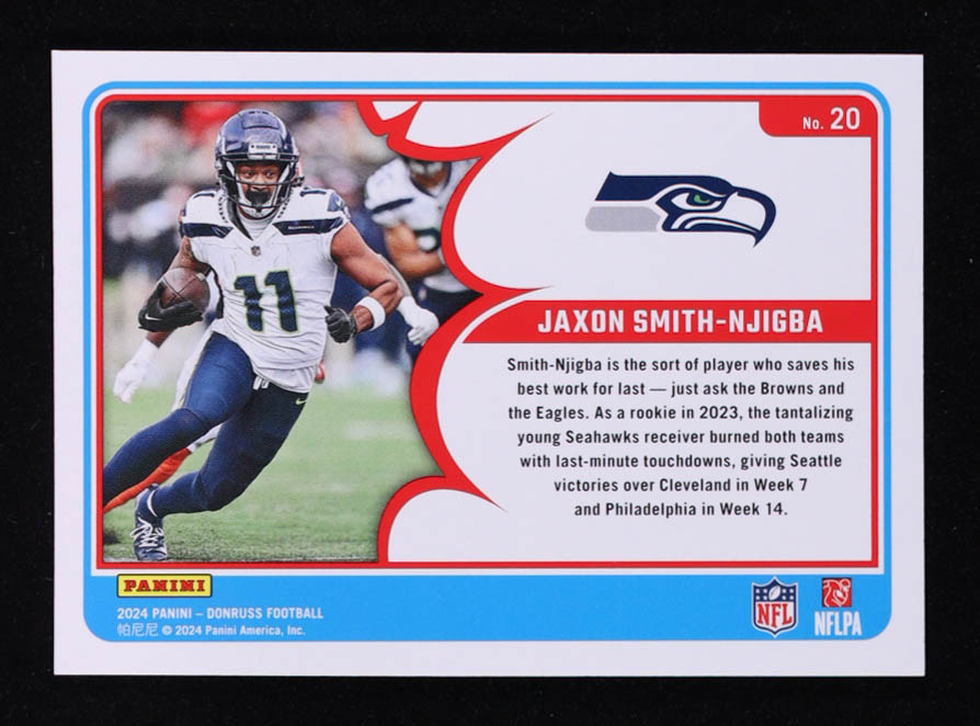Jaxon Smith-Njigba 2024 Donruss Action All Pros #20 at PristineAuction.com Jaxon Smith-Njigba 2024 Donruss Action All Pros #20 at PristineAuction.com